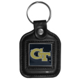 Georgia Tech Yellow Jackets Square Leatherette Key Chain